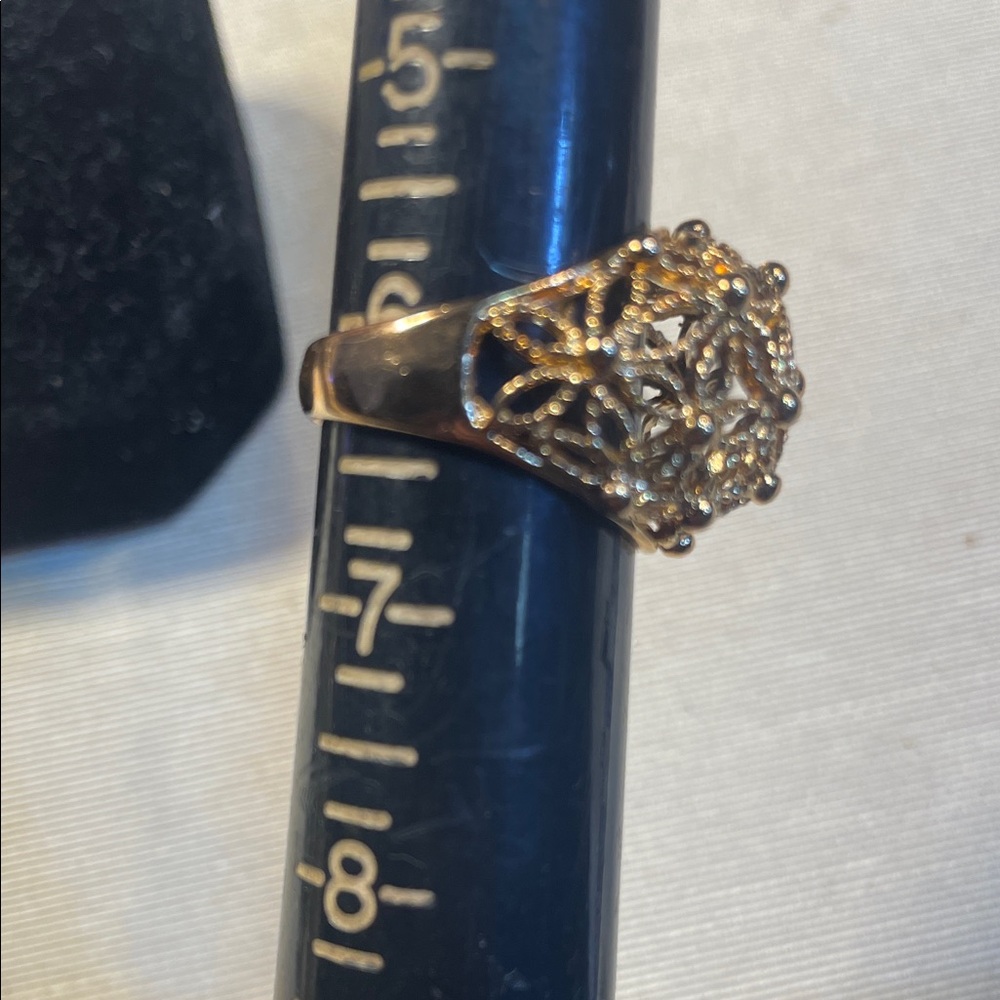 Avon Intricate Gold Statement Ring - image 2